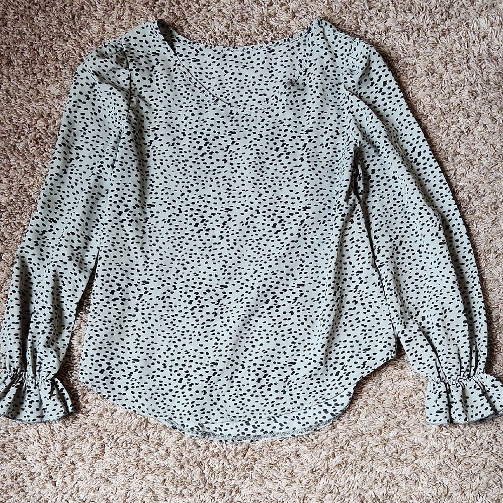 Polka Dot Long Sleeve Blouse